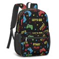thumbnail image 2 of Game Controller Black Pattern 17" School Backpacks for Teens,Waterproof Oxford Fabric,S-Shape Padded Straps for School,Travel,Hiking,Camping, 2 of 6