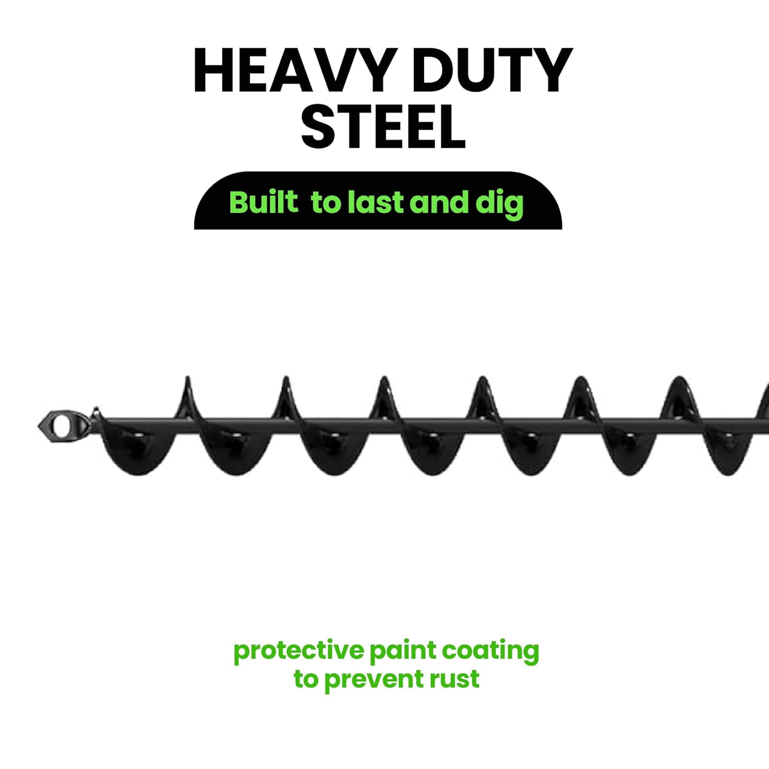 A house of tools Auger Drill Bit for Planting – 2 x 32 Inch -No Squat Garden Spiral Hole and Bulb Planter Tool for Umbrella Holes - Compatible with 3/8 Inch Hex Drive