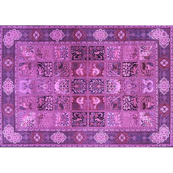 Ahgly Company Indoor Rectangle Persian Purple Traditional Area Rugs, 5' x 8'