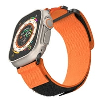 Dwitch Watch Band for Apple Watch Ultra 2/1 Series 9/8/7/6/5/4/3/2/1 Flexible Nylon Strap Adjustable Velcro iWatch Bands for Men and Women 49mm 45mm 44mm 42mm,Orange