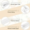 thumbnail image 3 of Uxcell 10Pack 12" Nylon Coil Zippers, #3 Closed End Jacket Zippers, White, 3 of 7