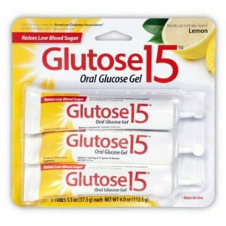 Glutose 15 Oral Glucose Gel 3 per Pack Gel Lemon Flavor