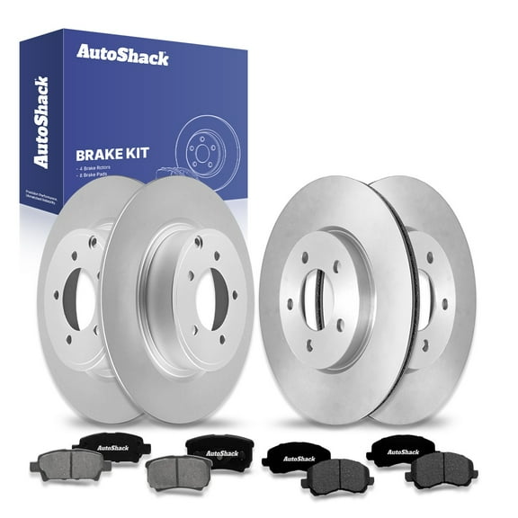 AutoShack Front & Rear Brake Rotors Premium Ceramic Brake Pads | Replacement For 2014-2017 Mitsubishi Lancer 2.4L AWD FWD | 12-PC Brake Kit