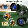 thumbnail image 6 of Compact Binoculars for Adults-12x25 Small Binoculars for Bird Watching Hunting Waterproof Porro Prism Binoculars (Green), 6 of 7