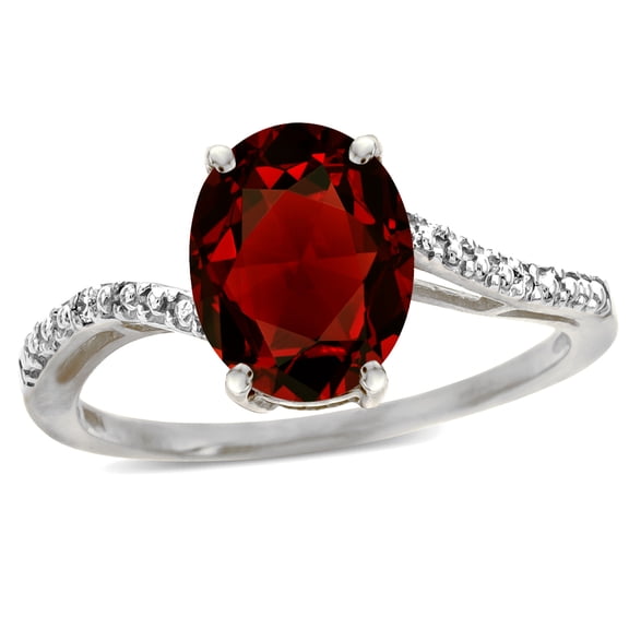 Star K� Big Stone Oval 10x8 Genuine Garnet Bypass solitaire engagement promise ring