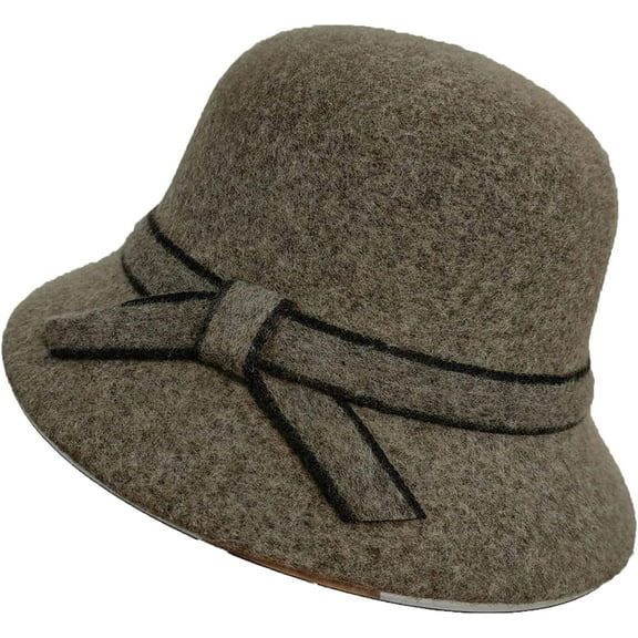 CoCopeaunts Bucket Hats for Women Versatile Simple Solid Color Fashion Bowknot Belt Ladies Fisherman Hat Winter Wool Keep Warm