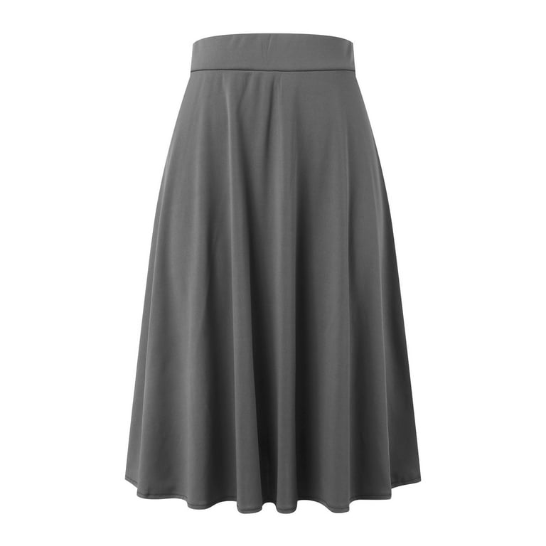 GEWSEY Women's Flowy Maxi Skirt Summer Pleated High Waisted Casual