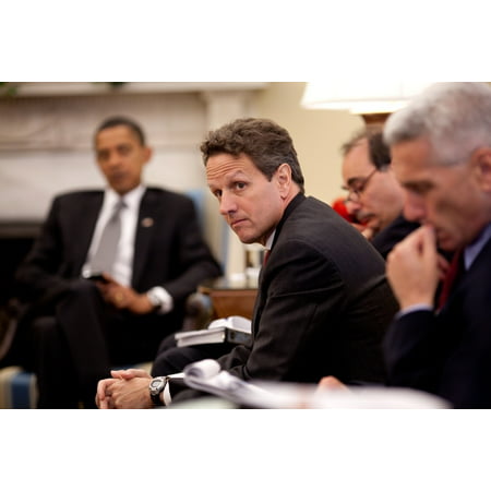 Treasury Secretary Timothy Geithner Listens To The Discussion During The Daily Economic Briefing In The Oval Office June