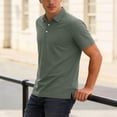 thumbnail image 5 of BVnarty Men's Solid Color Short Sleeve Camp Collar Shirt Breathable Casual Summer Daily Wear Business Casual Outing Top Army Green XXL, 5 of 8