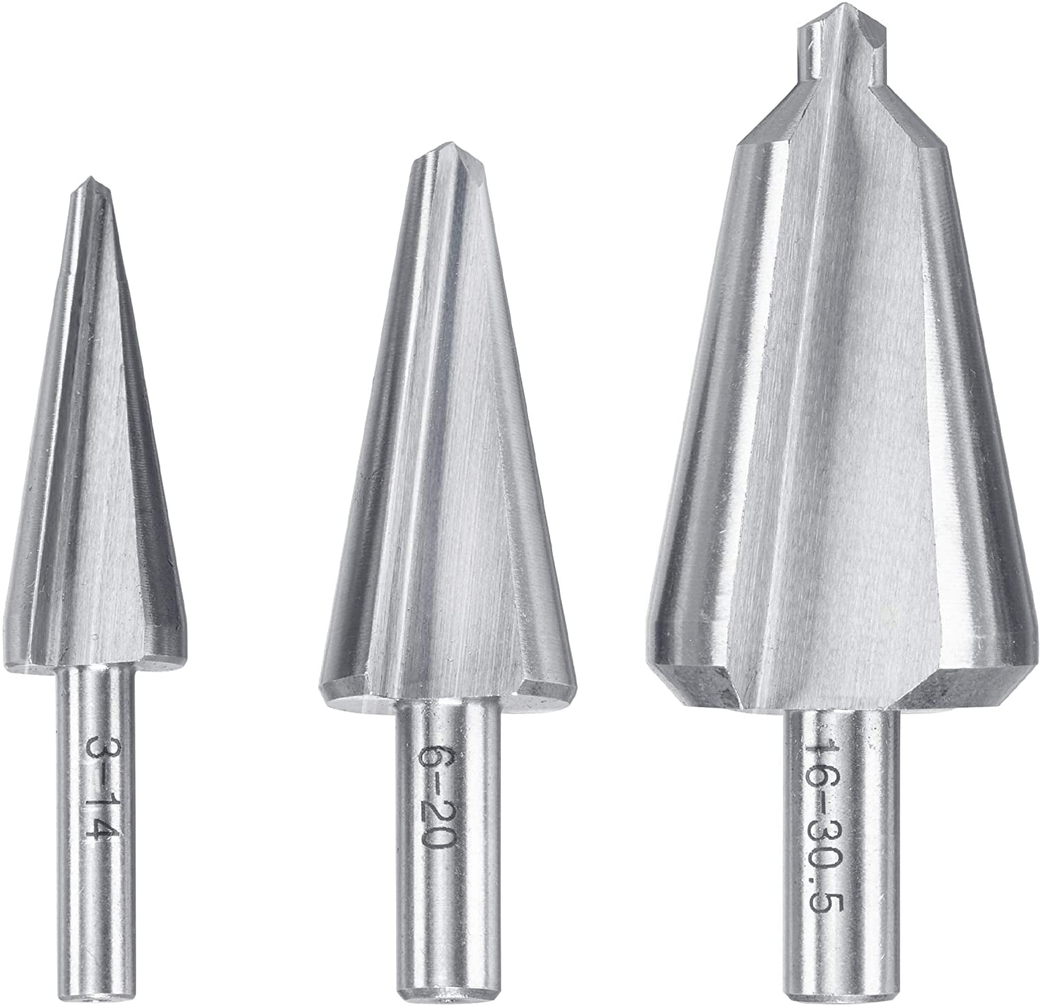 Set Of 3 Hss Sheet Metal Drill Bits For Stainless Steel And Stainless