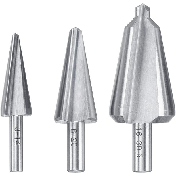 Set Of 3 Hss Sheet Metal Drill Bits For Stainless Steel And Stainless