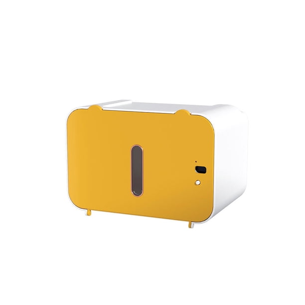 Bewildely Dispensador de papel higiénico sin perforaciones con sensor inteligente para Hotel y oficina en casa, caja de almacenamiento de servilletas Almacenamiento y organización del hogar Amarillo Bewildely HA067026-03B