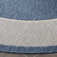 thumbnail image 5 of SAFAVIEH Beach House Wasif Bordered Indoor/Outdoor Area Rug, Blue/Ivory, 6'7" x 6'7" Round, 5 of 13