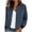 Navy, variant on Women's Bomber Jackets Lightweight Button Down Casual Spring Fall Long Sleeve Windbreaker Jacket with Pockets