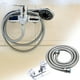 thumbnail image 2 of Manguera de ducha de acero inoxidable de 59 pulgadas | Tubo de baño de metal 304 flexible y duradero | Libre de torceduras | Conector estándar universal de 1/2 pulgada | Acabado plateado moderno |, 2 of 5