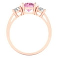 thumbnail image 4 of 1.5 ct Round Cut Simulated Pink Diamond Three-Stone Engagement Ring for Women in 18K Rose Gold, 4 of 5
