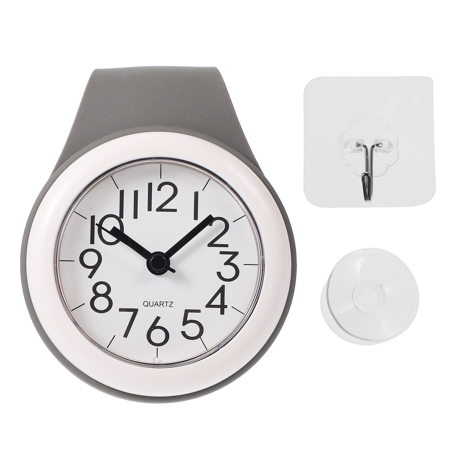 1pc Waterproof Bathroom Wall Clock with Suction Cup Hanging Mute Design