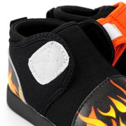 ikiki Scorching Hotrod Squeakerless Toddler Shoes | Black Flame Pattern