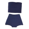 thumbnail image 2 of Ropa femenina a escala 1/6, moda casual, top y pantalones cortos a escala 1:6 Azul oscuro, 2 of 9