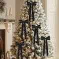 thumbnail image 4 of Christmas Tree Bows, Velvet Ribbon Decorations, Pre-Tied Bows for Wreaths Gifts Wedding Party DIY Holiday Displays 6 Pc, Black 5.12 x 10.24 Inch, 4 of 6