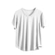 thumbnail image 2 of Pijama de manga corta para mujer, color liso, manga corta, camiseta fina, pijama de manga corta, blusa de poliéster, 2 of 8