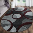 thumbnail image 5 of MDA Rug Imports Orelsi Collection Abstract Geometric Circles Area Rug Beige/Red 8'1" Round 8' Round Indoor,Accent Red Round, 5 of 5