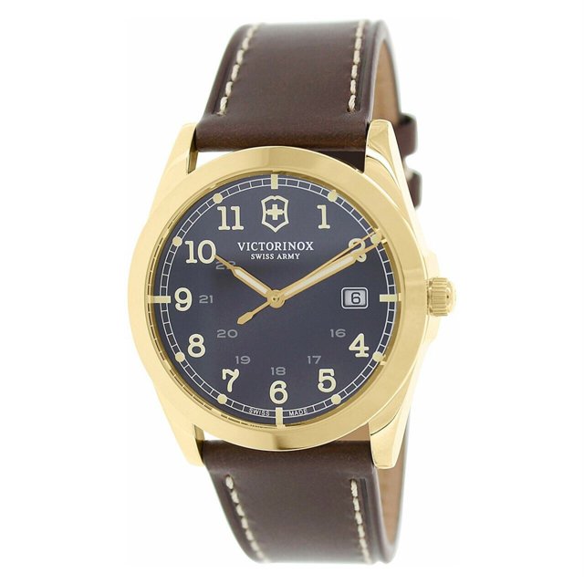 Victorinox Swiss Army 241645 Infantry Reloj de cuarzo de cuero para hombre con esfera marrón Victorinox 241645