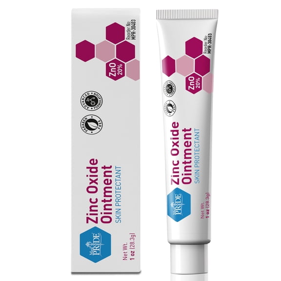 Med Pride Zinc Oxide Ointment 20%, 1 oz – Skin Protectant Cream for Kids and Adults