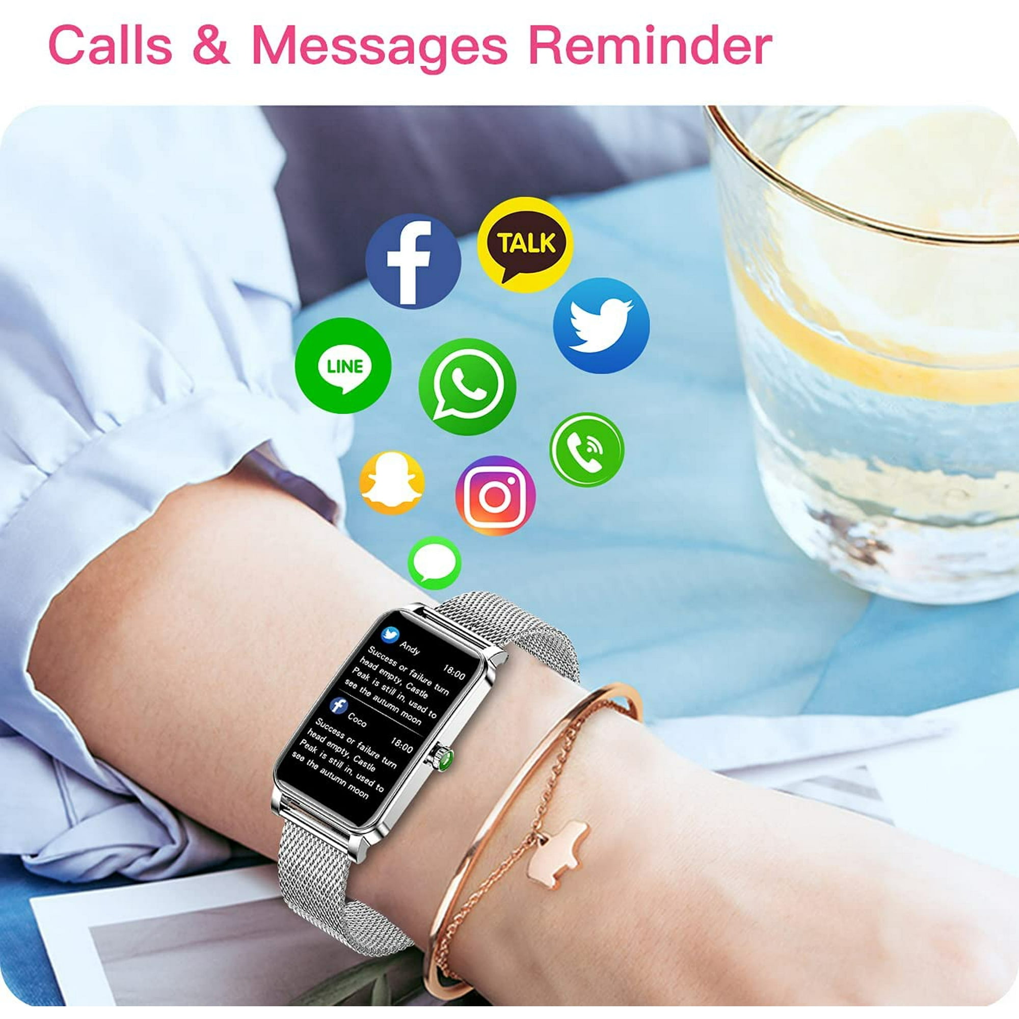 Smart Watch For Women Compatible With Android Ios Phones Luxury Lady Smart Watch With Heart Rate Monitor Sleep Monitor Menstrual Period Ip68 Waterproof Fitness Tracker Gift For Her Walmart