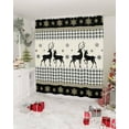 thumbnail image 3 of Polyester Fabric Black Christmas Shower Curtain, Xmas Snowflake Elk Plaid Waterproof Bathtub Curtain Bathroom Decor Set with Hooks 66 x 72 Inches,, 3 of 6