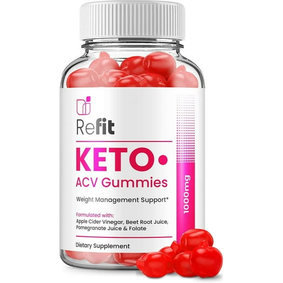 Refit Keto ACV Gummies Refit ACV Advanced Keto Formula Plus Apple Cider Vinegar Keto Gummies Dietary Supplement B12 Beet Root Juice Men Women 60 Gummies
