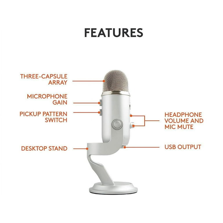 Blue Microphones Yeti USB Desktop Microphone - Gaming and Blue Microphones Yeti USB Desktop Microphone - Gaming and