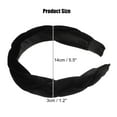 thumbnail image 2 of Unique Bargains 1 Pc Thick Braided flannelette Headband Headwear Hairband for Women 1.2 Inch Wide Black, 2 of 7