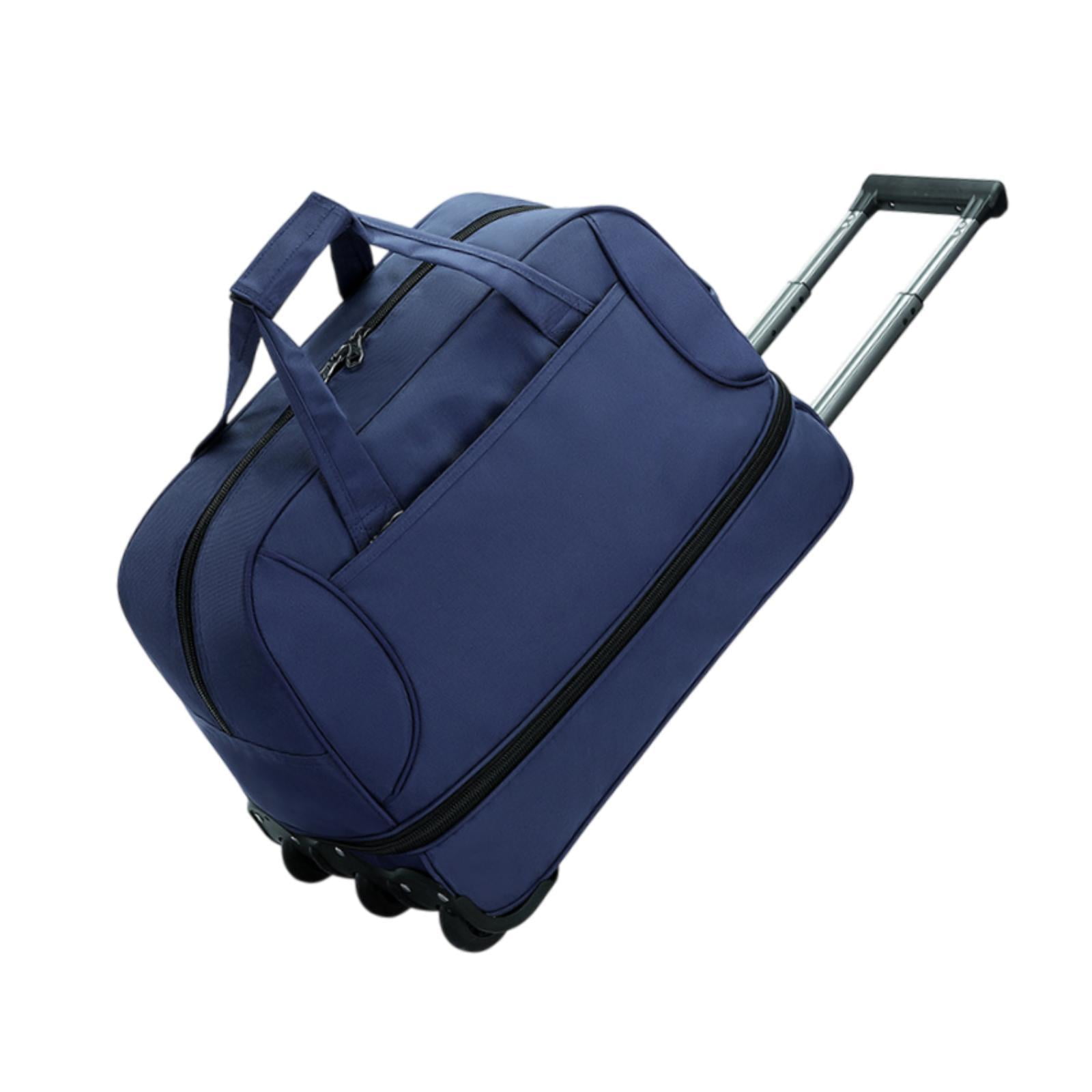Wzmzjy Rolling Duffel Bag with Wheels Handbag Multifunctional Large Capacity Storage Blue