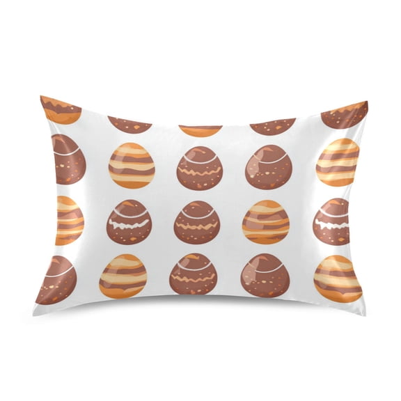 Satin Pillowcase Soft and Smooth Pillow Case for Hair and Skin Chocolate Easter Eggs