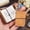 E, variant on Soft Leather Mini Notebook Keychain Pendant, Portable Small Notepad Backpack Charm for Back to School Season Gift