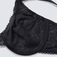 thumbnail image 5 of VBEWZET Women Plus‑Size Ultra‑Thin Floral Lace Underwire Bra Support Scalloped‑Edge Brassiere Black 44, 5 of 7