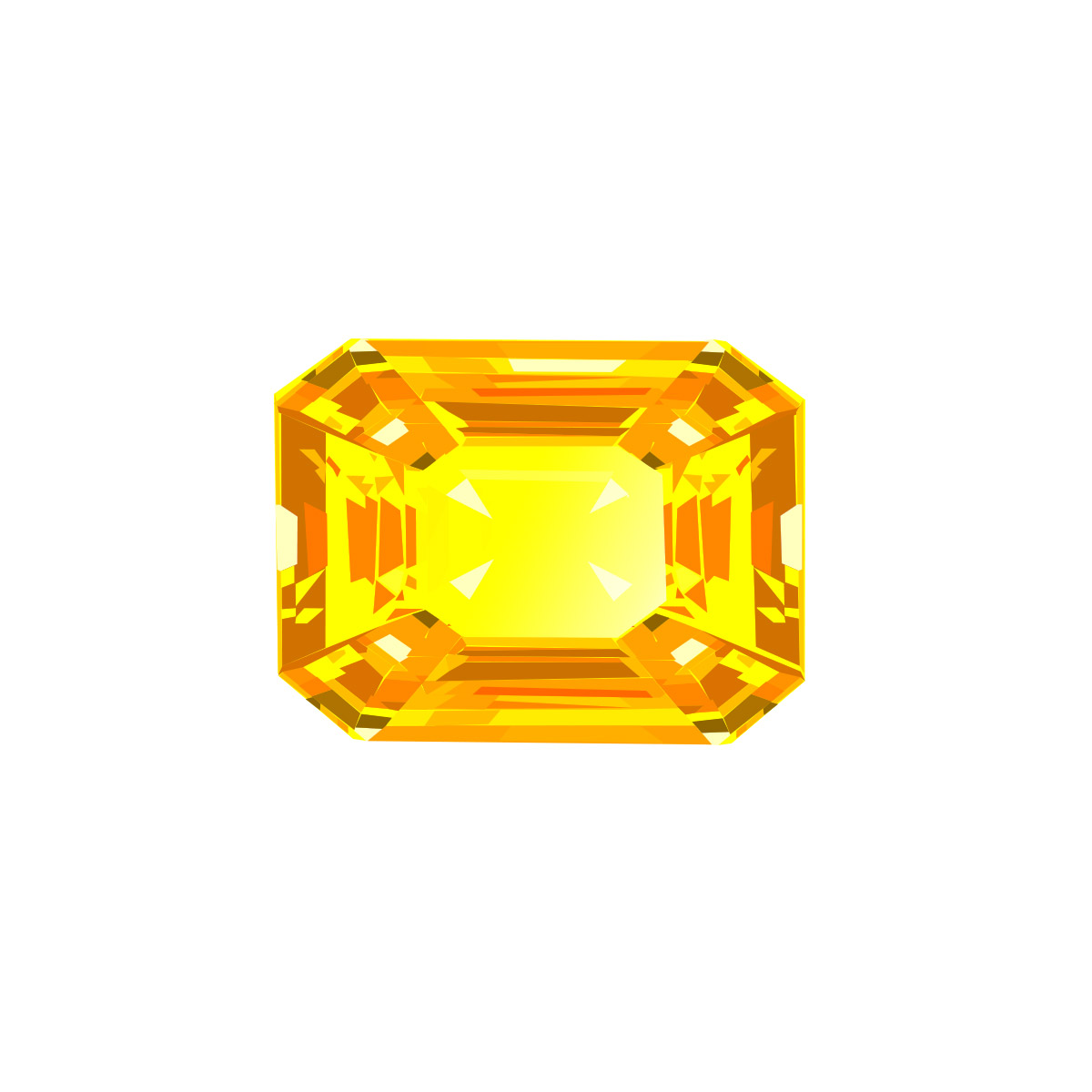 Citrine Naturelle Facettée Octogone 17,43 Ct - Bicolore Jaune/or, Pure à L'œil, Non Traitée - Neuf Sans Boîte