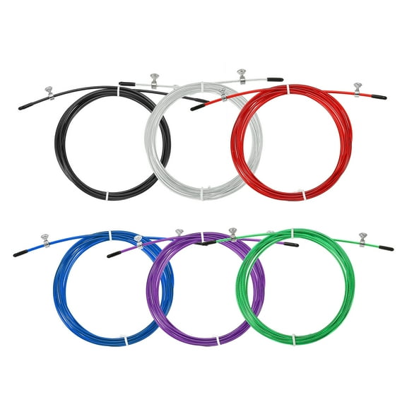 Uxcell 10Ft Speed Jump Rope Replacement Cable 2.5mm Professional Skipping Rope Steel Wire Multicolor 6 Pack