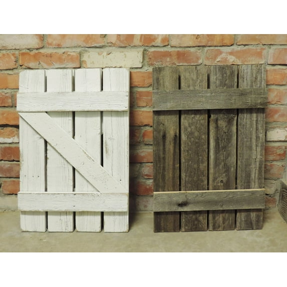 AllBarnWood Rustic Shutters for 37.5" X 21.75" Window Pane Mirror 2-Style Elephant Gray