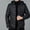 Black, variant on PiGOGI Men's Winter Jacket Detachable Hooded Zipper Cardigan Puffy Down Quilted Warm Pocket Coat Long Sleeve Navy XL