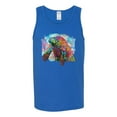 thumbnail image 2 of Wild Bobby Rainbow Painted Manatee Dean Russo Design Animal Lover Men Tank Top, Royal, X-Large, 2 of 6