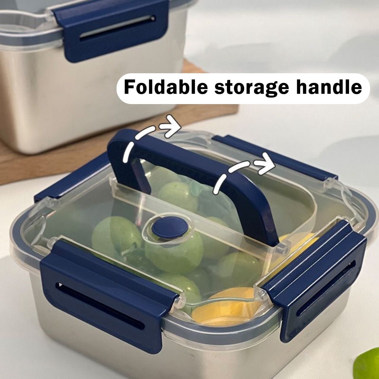 2/4/6/8/10 PCS Extra-Large Stainless Steel Food Storage Containers With Blue Lids - Deep Design, Airtight Seal, Perfect For Refrigerator Organization, Meal Prep, Lunch Boxes & Kitchen Pantry