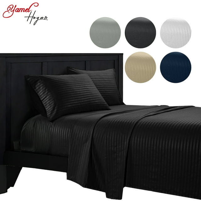 Sábanas Matrimonial Yamel Prime Egipcio 3200 Hilos Negro