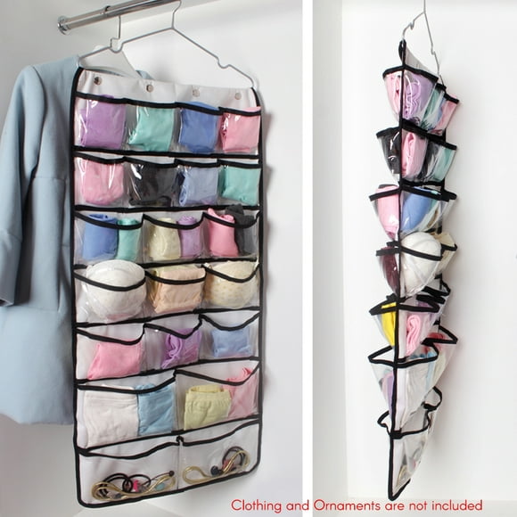 TFixol Dual-Sided Hanging Closet Organizer 42 Pockets Jewelry Organizer Storage Bag with Hanger