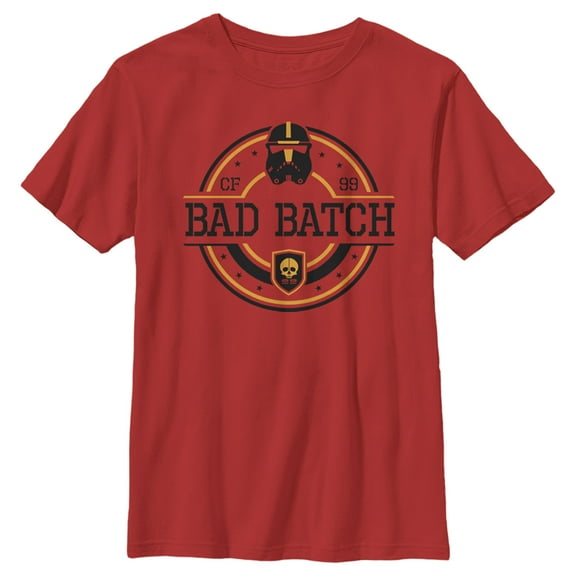 Boy's Star Wars: The Bad Batch Circle Logo Graphic Tee Red X Small