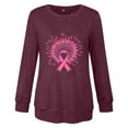 thumbnail image 4 of Craaazy Womens T Shirts Breast Cancer Shirt Casual Loose Crewneck Long Sleeve Pullover Pink Ribbon Awareness Comfy Tops Gifts, 4 of 4