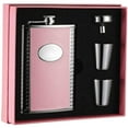 thumbnail image 1 of Visol Vset5001b-1177 Pink Box Supermodel Pink Leather 8 oz Flask Gift Set, 1 of 2