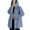 Blue, variant on Womens Fuzzy Fleece Hoodie Long Sleeve Button down Hooded Jacket Oversized Sherpa Jacket Coat Winter Warm Outwear Camel XL