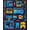 Blue, Pattern 12, variant on ODIKA 4'x6' Machine Washable Non-Slip Area Rug, Energetic Tiled Artistry High Traffic Rug, Red, 32549